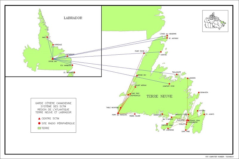 carte de réseau SCTM - Terre-Neuve et Labrador